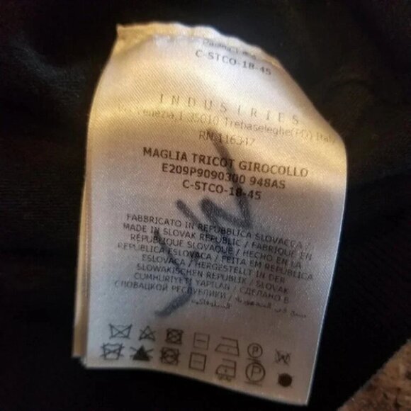 Moncler Virgin Wool Blend Black T-shirt L - Picture 10 of 12